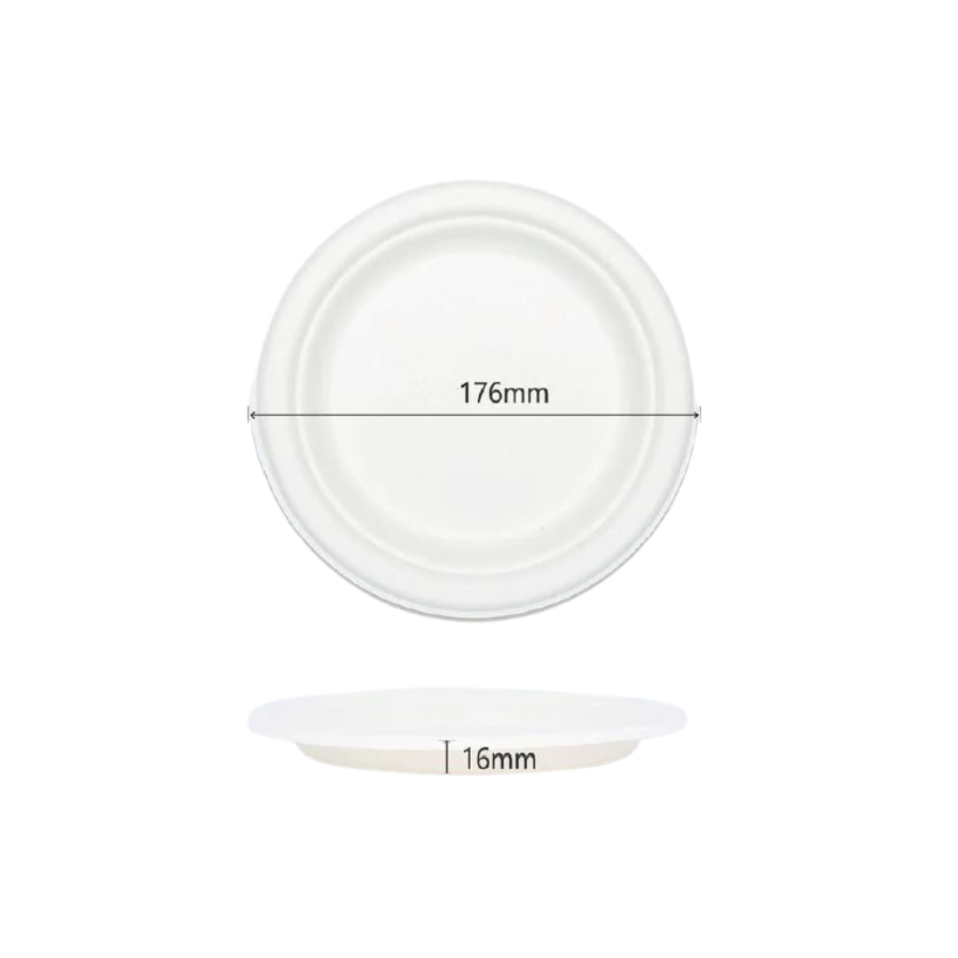 Swi Sugarcane Bio Round Plate 7”